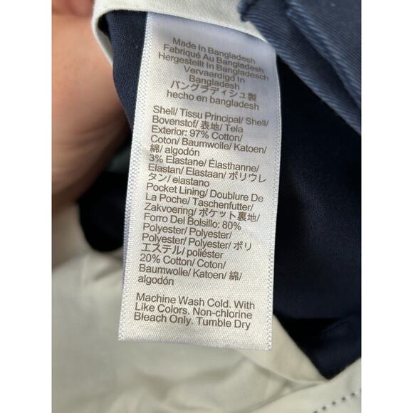 J.Crew Flex AN792 Men's Navy Blue Flat Front Skinny Fit Chino Pants Size 36X32 - Picture 7 of 7